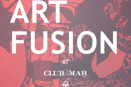 Art Fusion exhibition poster, The Arts Society Mallorca at Club de Mar, Palma