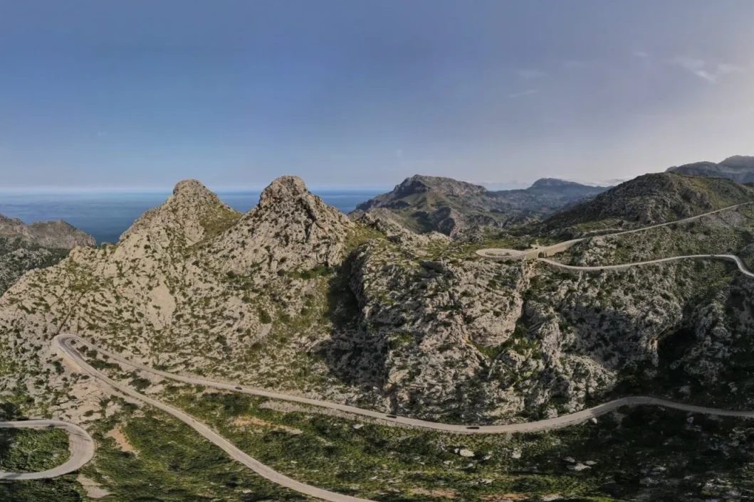 Winding road to Sa Calobra in the Tramuntana mountains, Mallorca Road Camp cycling holiday