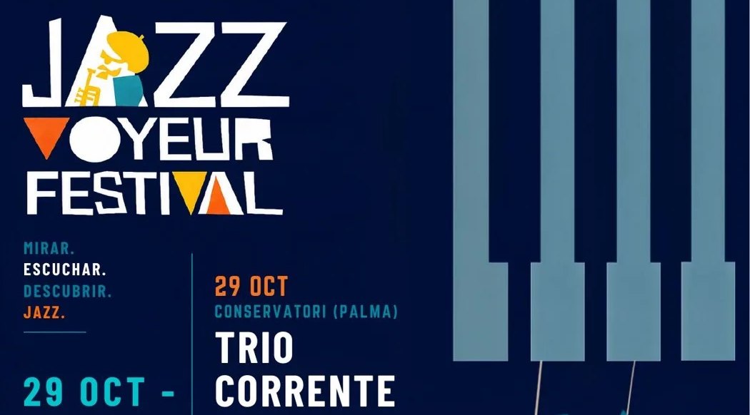 Jazz Voyeur Festival 2026 poster, Trio Corrente at the Conservatori, Palma, 29 October