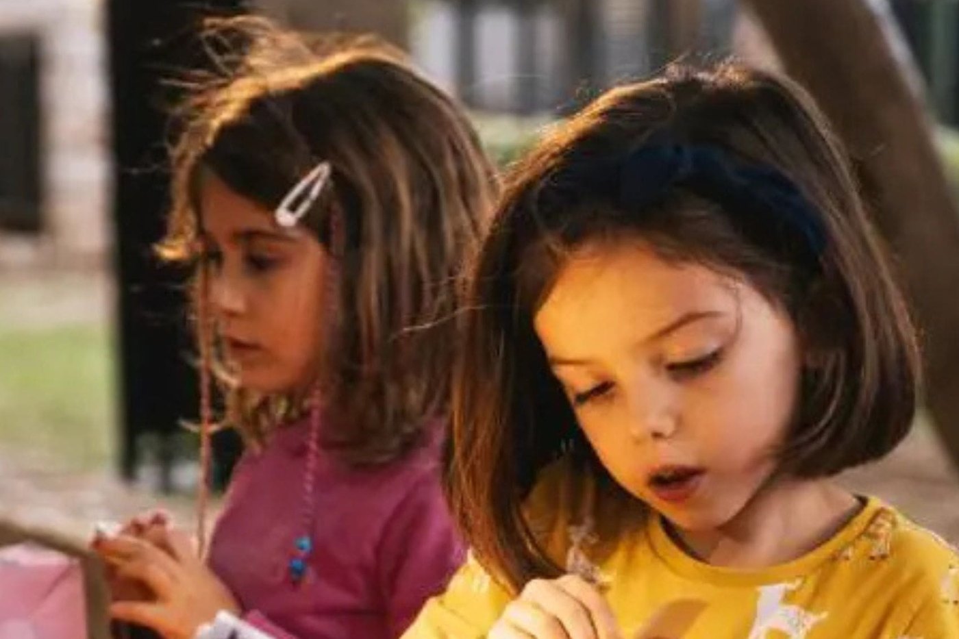 Children making lanterns at the Sankt Martin lantern festival, Puerto Portals