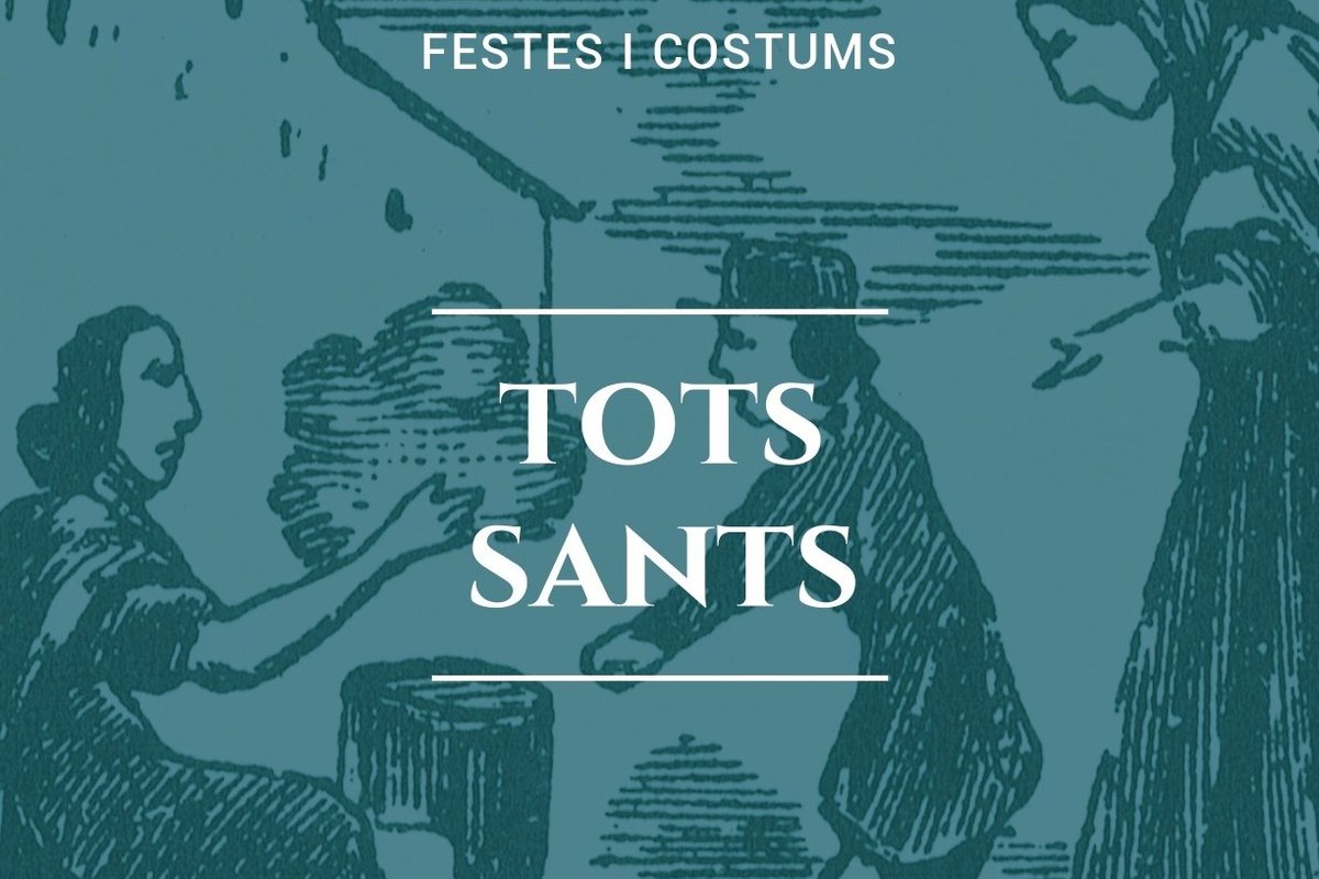 Tots Sants, All Saints' Day in Mallorca, with a traditional engraving of a Mallorcan street scene