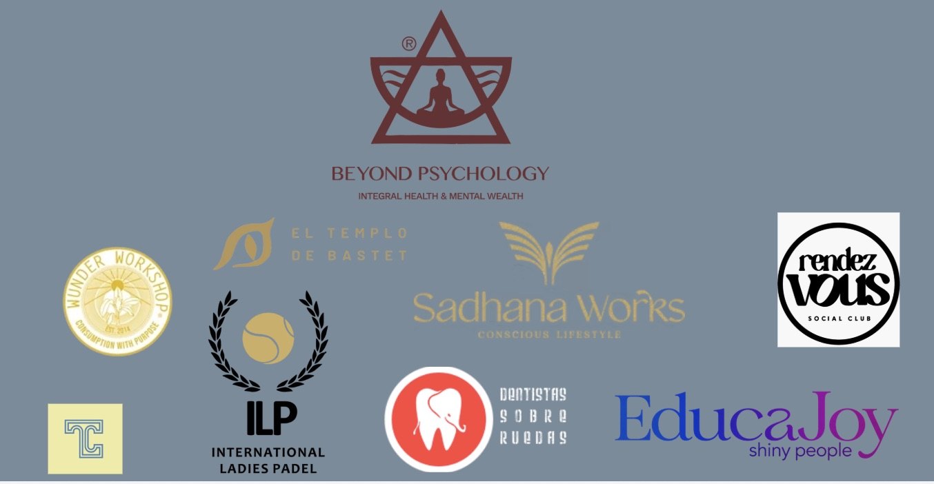 Partner and sponsor logos for the Women's Integral Health Festival Mallorca, including Sadhana Works